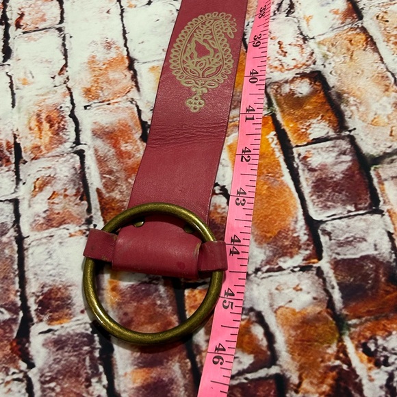 Pink and Paisley Leather Belt Size Large - Picture 5 of 5